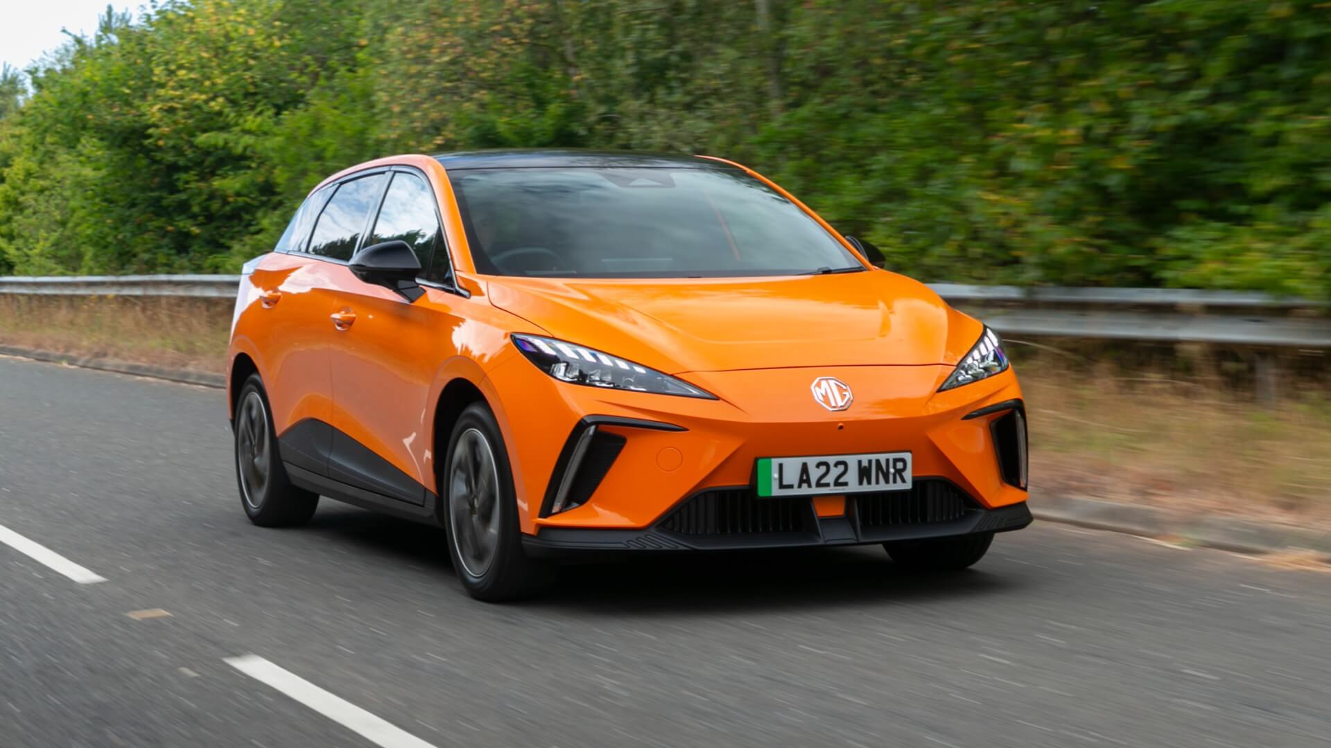 MG MG4 EV driving on road