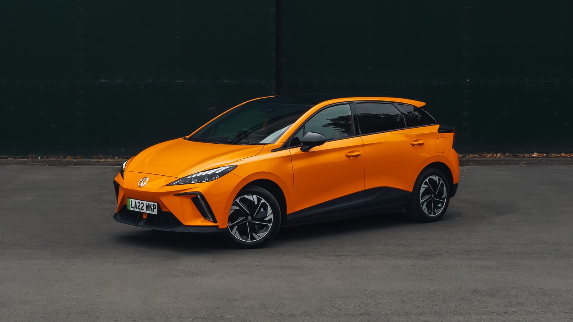 Orange MG4 Trophy extended range electric car