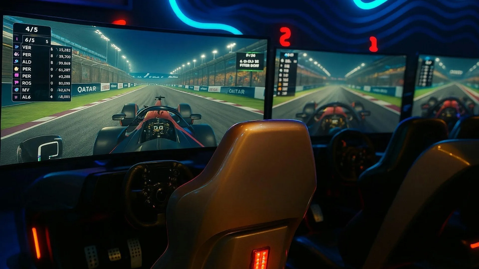 Photo of a professional sim racing setup