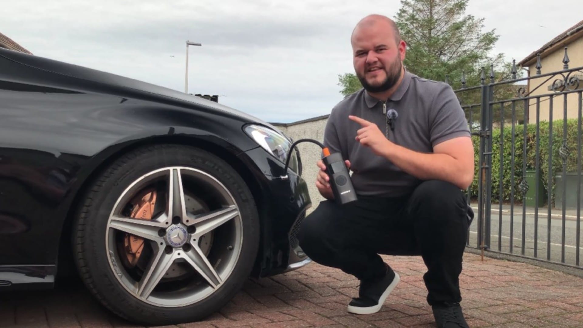 Dylan Freeburn testing the INNOVV P1 tyre inflator.