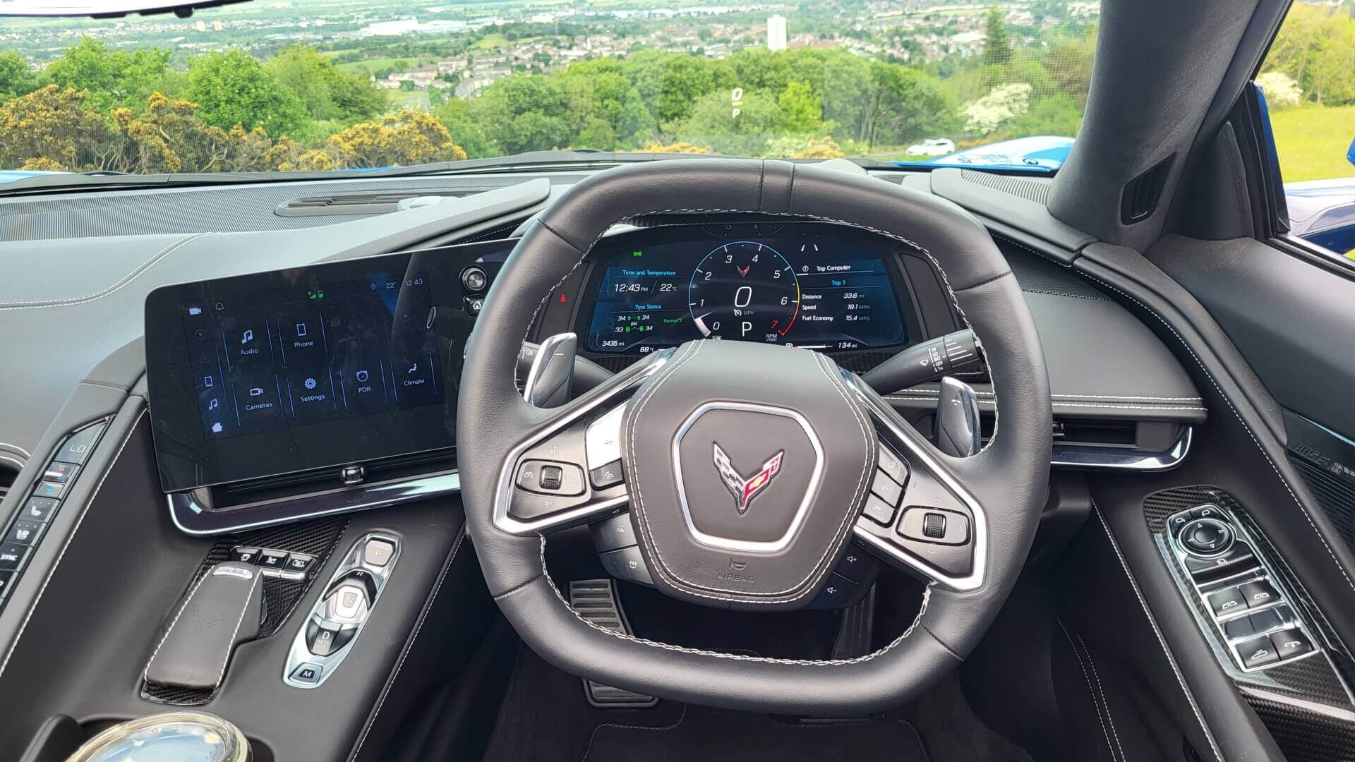 Corvette Stingray right-hand drive dashboard.