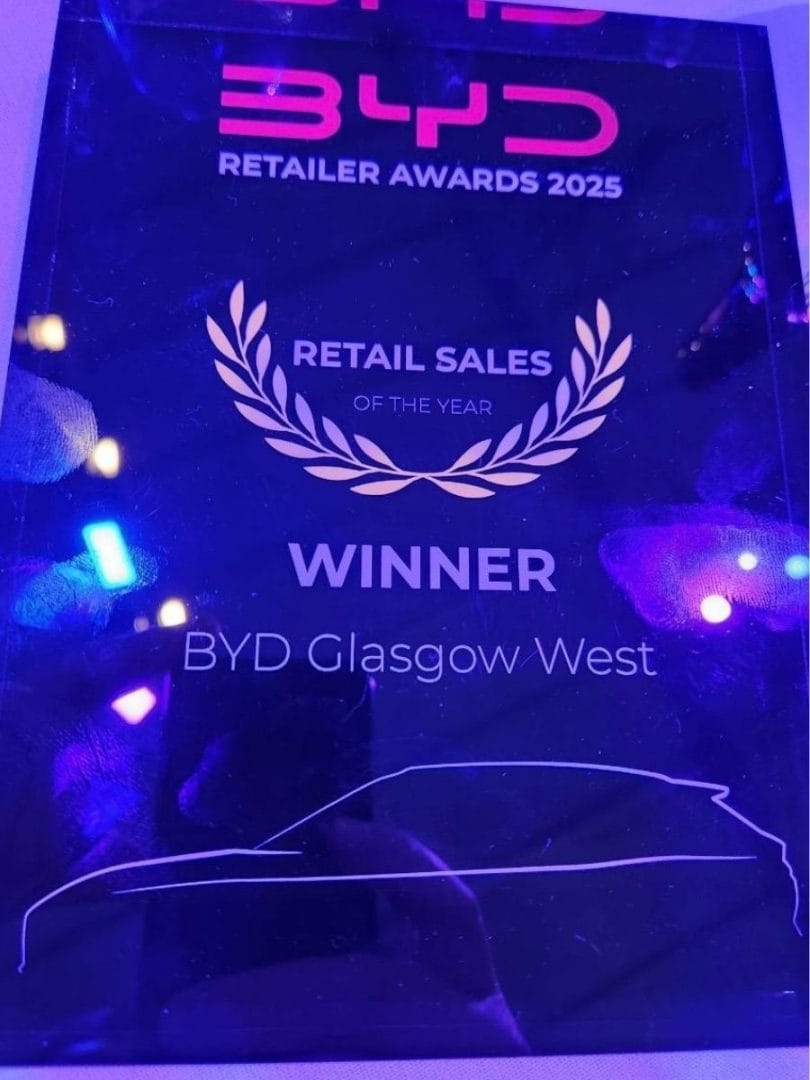 Arnold Clark's BYD Retailer of the Year Award 2025.