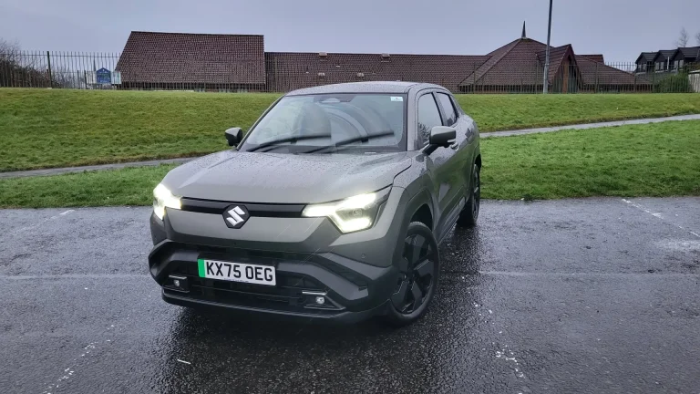 front quarter view of the 2026 Suzuki e-Vitara