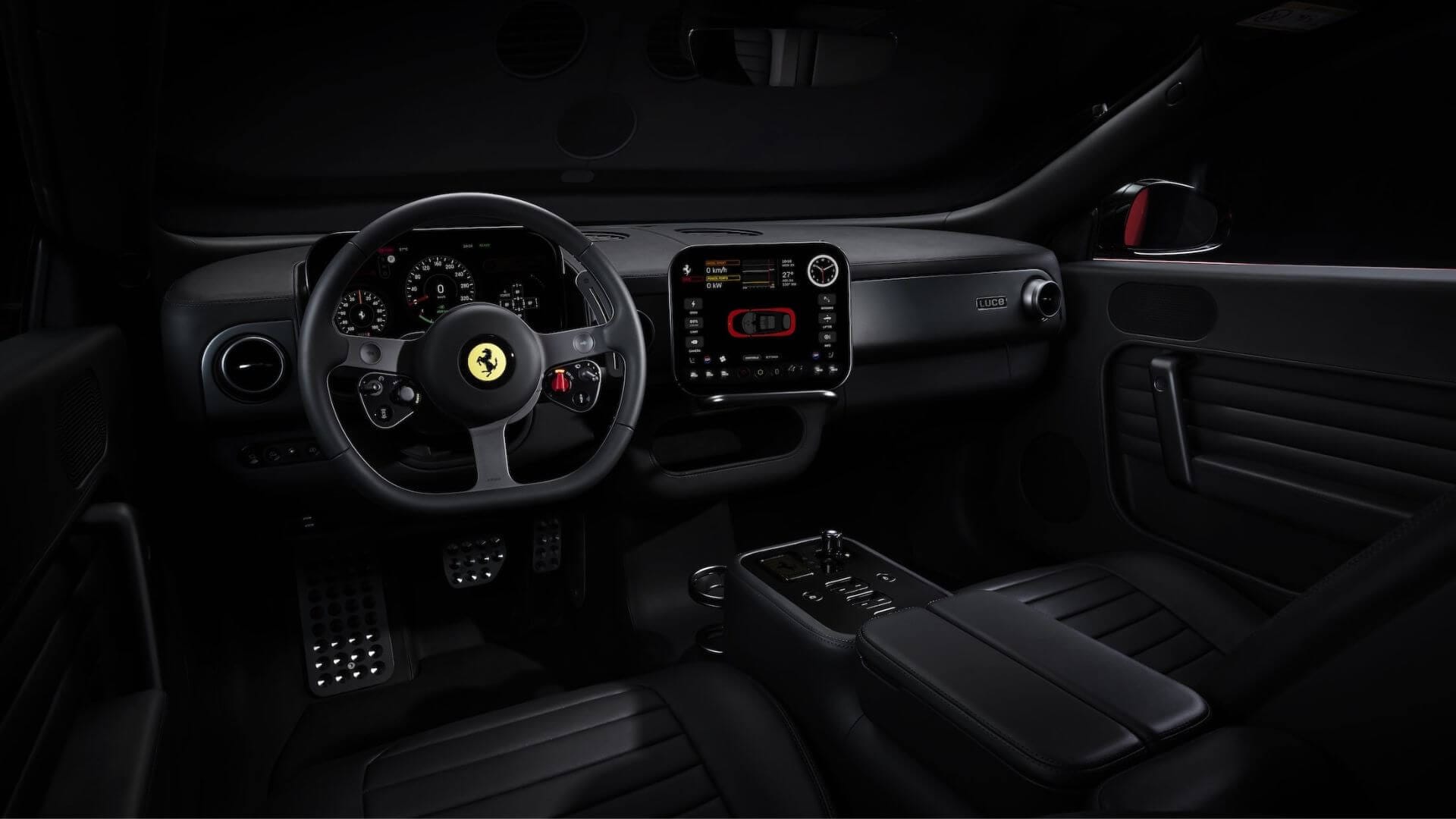 The interior of the Ferrari Luce is weird.