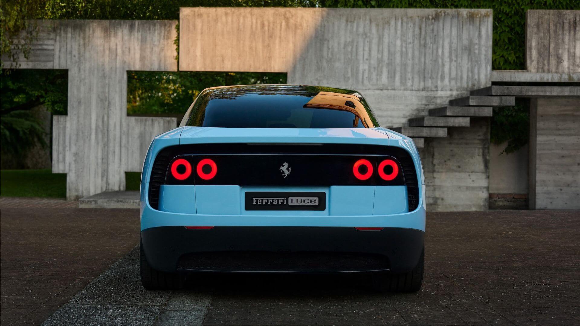 The rear lights of the Ferrari Luce are retro.